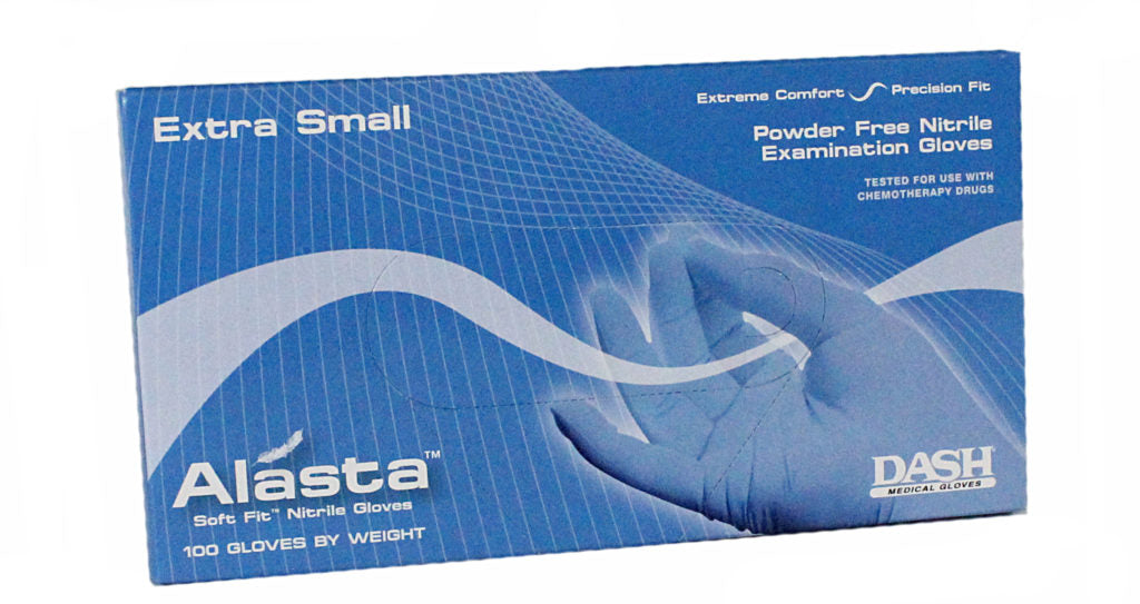 Dash Medical ALS100XS Alasta Nitrile Examination Gloves Powder Free Extra Small 100/Bx Dash Medical ALS100XS Alasta Nitrile Examination Gloves Powder Free Extra Small 100/Bx